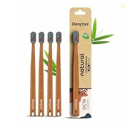 Octa Clean Bamboo Toothbrush for Adults (Pack of 4) | 100% Natural & E
