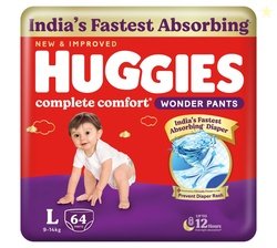 Huggies Complete Comfort Wonder Pants | Pant Style Baby Diapers Large