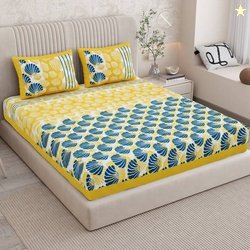 PahalArts Cotton Double Flat 144 TC Jaipuri Prints 1 Be...