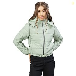 Rare Women's A-Line Coat (EP6229_Sea Green_Large)