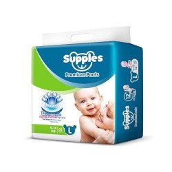 Amazon Brand - Supples Premium Baby Diaper Pants | 62 Baby Diapers | L