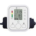Digital Blood Pressure Monitor for Upper Arm with Large LCD Display, Hypertension Indicator, 2 User Memory (90 Readings), Pulse Rate & Heartbeat Detection â Automatic BP Machine