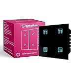 HomeMate Wi-Fi Smart Curtain/Blind/Tubular/Projector Lift Motor Touch Switch (Black, Pack of 1) | No Hub Required | Compatible with Alexa, Google Assistant and Siri