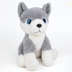 Mirada Cute Grey Glittery Eyes Husky Dog Soft Toy for Girls/Kids | Stu