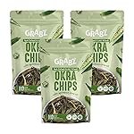 GRABZ Crispy Bhindi Okra Chips| Air-Cooked, Solar-Dehydrated |Low Calorie Snacks – Roasted , Namkeen – No Transfat Diet| Gluten Free, Low Gi, No Cholesterol & Trans Fat Low Cholesterol | High Fiber, Olive Oil & Spicy Garlic Masala Flavor | 20g Each (Pack 