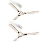 LONGWAY Creta 1200mm/48 inch High Speed Anti-dust Decorative 5 Star Rated Ceiling Fan 400 RPM with 2 Year Warranty (Ivory, Pack of 2)