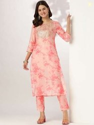 KALINI Women Dyed Kurta with Trousers