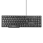 Zebronics Wired Keyboard with 104 Keys, 1.2m Cable, â¹ Key, USB Interface, UV-Coated Keys, Retractable Stand, USB Nano Receiver, for PC, Laptop(K65, Black)