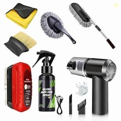 Azriel 7 PCS Car Cleaning Kit with 3-in-1 Mini Vacuum Cleaner, Microfi