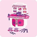 TOY ZONE Plastic Kitchen Set -| Multicolor | Kitchen Set/Play Set For Girls | Role Play Set | Cooking Toy | Pretend Play Kitchen Accessories Set | Household S (Barbie-My Little Kitchen-45052)