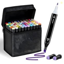 Cable World Dual Tips 48 Colors Markers Set, Art Markers for Adult Col