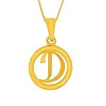 WHP Jewellers Metal Yellow Gold Vibrant D Locket & Girls, 22K (916) Bis Hallmark Pure Gold, Simple Jewellery Pendant, Accessories For Girls, Suitable Birthday Gift