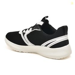 Impakto Athletic Running Shoes, Black and Red, Knit Mesh Fabric, Breat