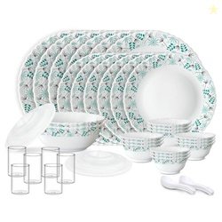Larah by Borosil Silk Series Stardust Opalware Dinner Set with Vision