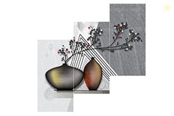 SAF 'Flowers' UV Textured Painting (Synthetic, 33 cm x 48 cm x 3 cm, M