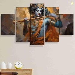 SAF krishna Paintings for Wall Decoration - Set Of Five, 3d modern art