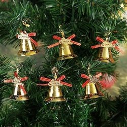 CraftVatika Christmas Tree Decoration Items, Golden Jingle Bell for Ch