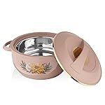 Asian Plastowares Nova Casserole 1600ml | Premium Insulated ISI-Certified Hotpot | Elegant Serveware Set | Kitchen Gift Combo with Box | Rose Beige