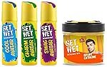 Set Wet Deodorant Spray Perfume, 150ml (Cool, Charm and Swag Avatar Pack of 3) and Hair Gel Ultimate Hold, 250ml for Men