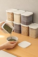 Plastic Storage Containers Set for Kitchen | Leak-Proof Durable and Space-Saving | Pantry Organizers for Kitchen | Fridge Storage Boxes | Fridge Storage Containers (800 ML, Pack of 6) White