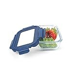 SignoraWare Secure N Store Borosilicate Glass Rectangular Container | Airtight Seal | Microwave Safe | Reheating & Baking | Stylish & Practical | Organized Fridge Storage (370ml | Clear)