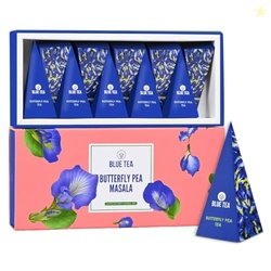 BLUE TEA - Butterfly Pea Chai Masala Tea Gift - 10 Tea Bag - Plant Bas