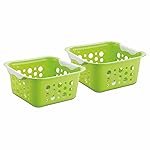 Nayasa Spotty Fruit Basket Set of 2 | Small | Fruit Basket for Kitchen | Plastic Tokri for Vegetables | Plastic Baskets for Vegetables | No. 1 | Green