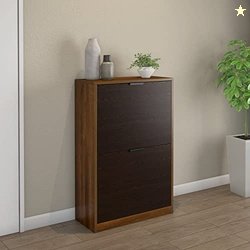 Nilkamal @Home Florine Engineered Wood Shoe Cabinet (Walnut & Wenge)|