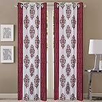 Queenzliving Royalty Curtain, Door 7 feet- Pack of 2, Maroon