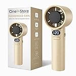 One94Store Handheld Rechargeable Fan, Portable Mini Electric Fan with 1200mAh Battery, 120 Speed Levels with Long-Press Speed Control, Personal Fan for Travel, Office & Home, Blaze Gold