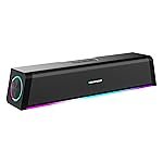 Blaupunkt SBA22 Pro Portable Bluetooth Soundbar | Dual Full Range Drivers & Bass Radiators I Sleek & Portable Design I Dual RGB Ring Lights |2000mah Battery BT, USB, AUX, TWS | Built-in Mic