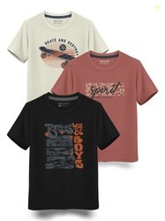 HELLCAT Boys Typography 3 Printed T-shirt