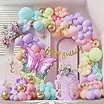 SpecialYou.in Butterfly Theme Birthday Party Decorations with Pastel Balloons for Decoration,Foil Balloons for Decor,Butterfly Stickers for Wall Decoration,Birthday Decoration Kit for Girls,Set of 1