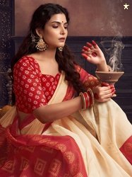 Satrani Ethnic Motifs Silk Baluchari Saree