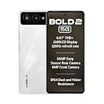 Lava Bold 2 5G (Feather White, 6 GB RAM, 128 GB Storage) | 6.67″ FHD+ AMOLED Display | MTK D7060 Processor | 50 MP Front Camera | LPDDR5 UFS 3.1 ROM | 5000 mAh | 33W Fast Charging