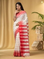 DESH BIDESH Geometric Printed Khadi Saree
