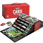 Kidology 48-Piece Pull Back Car Set, Racing & Toy Vehicles for Kids 3+, Bulk Mini Cars, Learning & Educational Stuffers Mini Cars Toy Trucks, Birthday Gift for Boys & Girls.