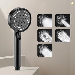 MIORAH 5-Function Hand Shower for Bath | Anti-Clog Silicone Nozzels wi