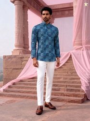 Moda Rapido Men Striped Flared Sleeves Gotta Patti Kurta