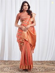 Satrani Leheriya Zari Silk Cotton Leheriya Saree