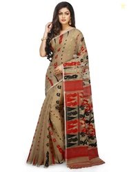 BENGAL HANDLOOM Ethnic Motifs Woven Design Jamdani Saree
