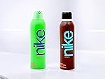 Nike Eau De Toilette Deodorant for Men – Combo pack of 2, Deos for Boys and Men, Sporty and Regular use deos (200ml*2) (Brown + Green)