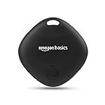 Amazon Basics Aero Tag for iOS | Apple Find My Network Tracker | Bluetooth 5.3 | No SIM Needed | Anti-Lost & Loud 80dB Alert | Item Finder- Keys, Wallets, Bags |Lightweight & 1-Year Battery(Black)