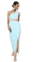Sassafras Women One Shoulder Waist Cut-Out Bodycon Dress