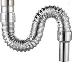 Prestige Chrome Plated Flexible Waste Pipe 1-1/4 for Kitchen Sink Wast