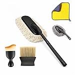 5 PCS Microfiber Car Duster Kit Interior & Exterior Car Cleaning Detailing Tool Scratch & Lint Free, Pollen Removing Extendable Long Handle Duster for Car & Motorcycle car (Car Duster Kit)