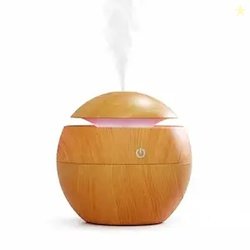 USB Humidifier Aroma Diffuser with LED Light, Wood Grain Finish, Touch