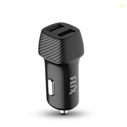 FLiX (Beetel) 2.4A Fast Charging Car Charger, Dual USB Type A connecto