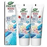 Dabur Herb’l Kids Elsa Frozen Toothpaste | 160g (Pack of 2 x 80g) | 3+ Years | Strawberry Flavour | No added chemicals | Cavity protection | Healthy Gums | SLS & Flouride free