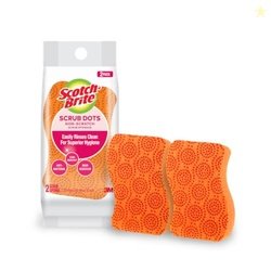 Scotch-Brite Scrub Dots, Non-Scratch Sponge Suitable for Glassware, Ce